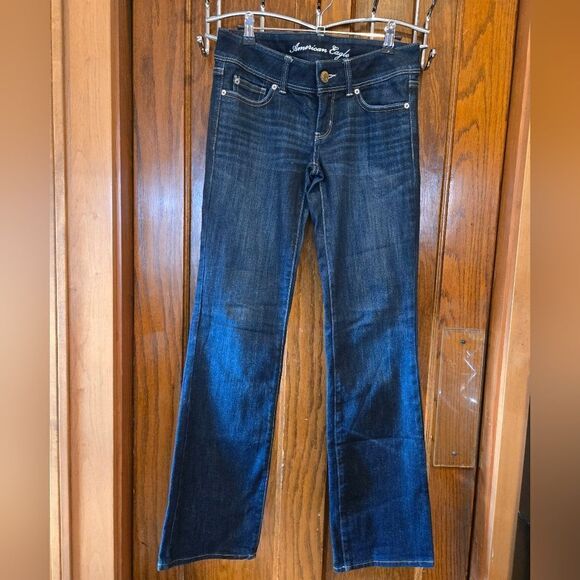 American Eagle Slim Boot Cut Metallic Pocket Stretch Jeans Sz 2 - Picture 1 of 11